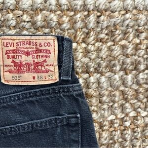 Vintage Y2K 505 Levis Men's Black Jeans Black (38x32) 100% Cotton